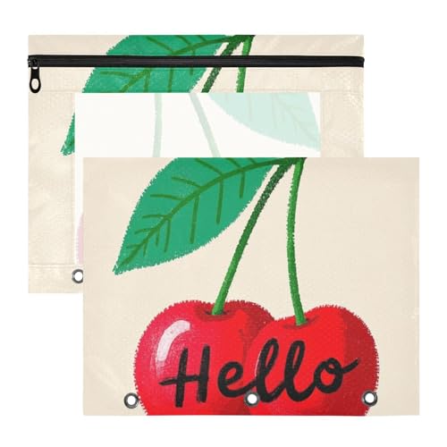WDdZzyy Hello Cartoon Cute Red Cherry Binder Pouches Portable Pen Holder Case for A4 Paper Letter 2 Pack Teacher Class WDdZzyy Hello Cartoon Cute Red Cherry Binder Pouches Portable Pen Holder Case for A4 Paper Letter 2 Pack Teacher Class von WDdZzyy