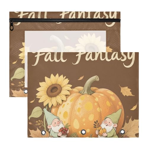 WDdZzyy Hello Fall Herbst Dewalf Kürbis Sonnenblume Bleistifttaschen entzückender 3-Lochstanzer für A4-Papier, Briefe, 2 Stück, Studenten, Kunstbedarf, Aufbewahrung WDdZzyy Hello Fall Herbst Dewalf Kürbis Sonnenblume Bleistifttaschen entzückender 3-Lochstanzer für A4-Papier, Briefe, 2 Stück, Studenten, Kunstbedarf, Aufbewahrung von WDdZzyy