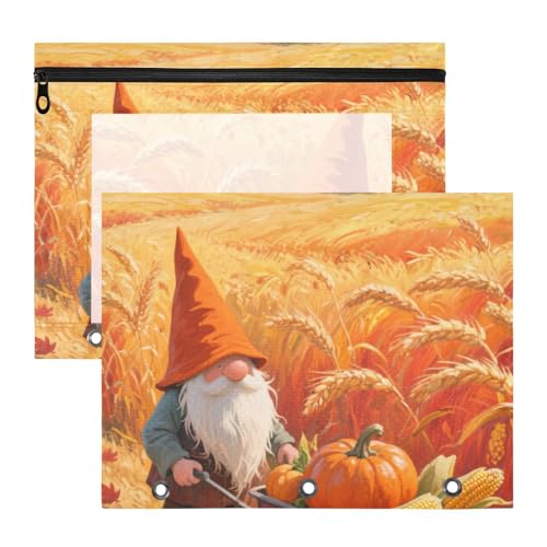 WDdZzyy Hello Fall Herbst Ernte Zwerge Federmäppchen Mehrzwecktasche 3 Ringe Tasche für A4 Papier Brief 2 Pack Studenten Klassenzimmer Supplies WDdZzyy Hello Fall Herbst Ernte Zwerge Federmäppchen Mehrzwecktasche 3 Ringe Tasche für A4 Papier Brief 2 Pack Studenten Klassenzimmer Supplies von WDdZzyy