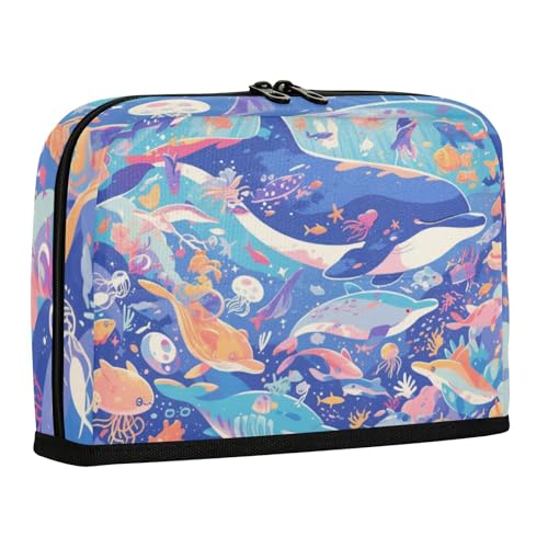 WDdZzyy Marine World Federmäppchen, Fischtiere, große Kapazität, Make-up, große Kapazität, Münze für adrettes Büro von WDdZzyy