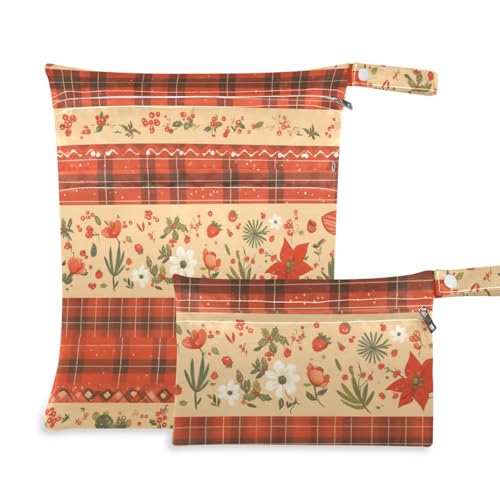 WDdZzyy Merry Christmas Red Holly Plaid Mess-Proof Waterproof Bag 2 Pack Travel Essentials for Babies with Handles for Yoga WDdZzyy Merry Christmas Red Holly Plaid Mess-Proof Waterproof Bag 2 Pack Travel Essentials for Babies with Handles for Yoga von WDdZzyy