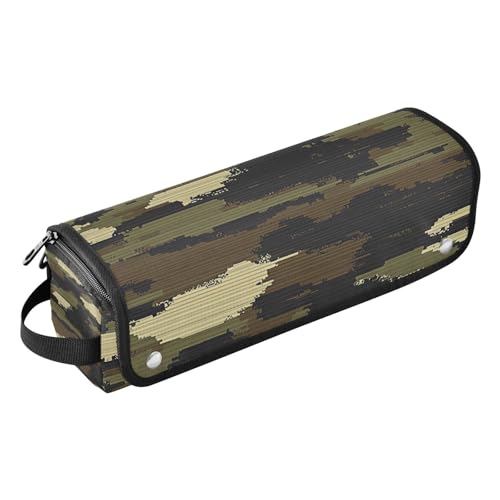 WDdZzyy Moderne Armee-Grüne Tarnung Haar Werkzeug Reisetasche mit hitzebeständigem Pad Heizwerkzeug Reisetasche Organizer für Glätteisen, Glätteisen, Lockenstäbe, modernes Armeegrün, Tarnmuster von WDdZzyy