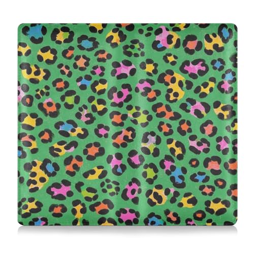 WDdZzyy Modischer Kartenhalter, Leopardengrün, Premium-Leder, für Zulassungs- und Versicherungskarten, perfekte Auto-Essentials Geldbörse für jedes Auto, LKW, Motorrad, Anhänger oder Boot von WDdZzyy