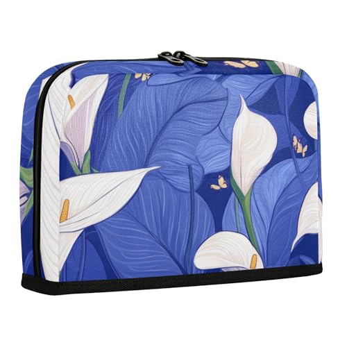 WDdZzyy Nature Calla Lily Federmäppchen, königsblaue Blume, großes Fassungsvermögen, Make-up-Tasche, Mehrzweck-Schreibwaren-Organizer für Teenager, Mädchen, Mittelschule von WDdZzyy