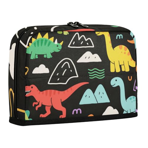WDdZzyy Niedliche Cartoon-Illustration Dinosaurier-Federmäppchen, großes Fassungsvermögen, Stifttasche mit Fach für Münzen für Jugendliche, High School von WDdZzyy