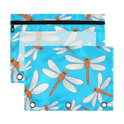 WDdZzyy Niedlicher Cartoon-Tier-Libellen-Stifthalter mit transparentem Fenster, große Kapazität, 2 Stück, für Büro, Schule, Kosmetik von WDdZzyy