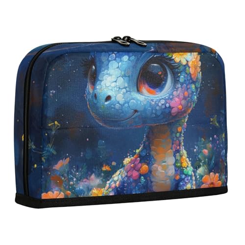 WDdZzyy Niedliches Boho-Blumen-Dinosaurier-Federmäppchen, große Kapazität, Aufbewahrungstasche, einfache Schreibwaren-Aufbewahrung für Studenten, High School von WDdZzyy