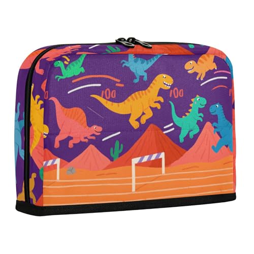 WDdZzyy Niedliches Cartoon-Dinosaurier-Federmäppchen, große Kapazität, Make-up-Tasche, breite Öffnung, Schreibtisch-Organizer für Erwachsene, Mittelschule von WDdZzyy