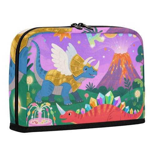 WDdZzyy Niedliches Cartoon-Dinosaurier-Federmäppchen, großes Fassungsvermögen, Make-up-Tasche, niedliche Schreibwaren-Tasche für Teenager, Reisen von WDdZzyy