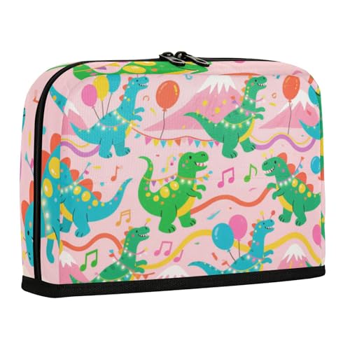 WDdZzyy Niedliches Federmäppchen mit Dinosaurier-Motiv, große Kapazität, aufrechte Aufbewahrungstasche, mehrere Fächer, Schreibwaren, Federmäppchen für Jugendliche, Reisen von WDdZzyy
