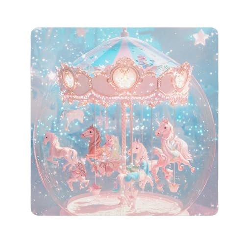 WDdZzyy Peach Fairy Crystal Ball Carousel Travel Pouchs Camera Lens Cloth Protective Travel Organizer Wrap 21.7 X 21.7 Wrapper For Toiletries, Pfirsich-Feen-Kristallkugel-Karussell, 21.7x21.7in von WDdZzyy