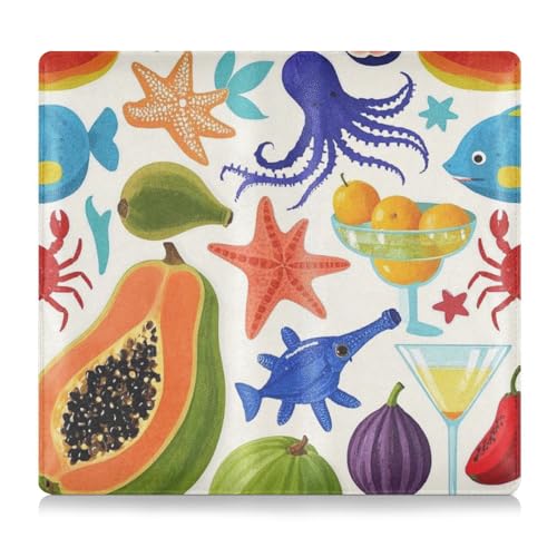 WDdZzyy Sea Animal Fruit Cartoon Leder Auto Registrierung und Versicherung Halter Prefect Car Essentials Wallet für Dokumente, Karten, Führerschein, Meerestier-Obst-Cartoon, 1 size von WDdZzyy