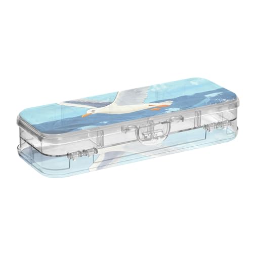 WDdZzyy Seagull Fly Ocean Waves, transparente Stiftebox, 2-lagig, harte Stifteetuis für Kinder, mit Schnappverschluss und Deckel WDdZzyy Seagull Fly Ocean Waves, transparente Stiftebox, 2-lagig, harte Stifteetuis für Kinder, mit Schnappverschluss und Deckel von WDdZzyy