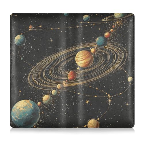 WDdZzyy Space Planet Premium Leder Auto Registrierung und Versicherungshalter Essential Car Wallet Case für Ausweis, Führerschein, Schlüsselkontaktinformationskarten von WDdZzyy