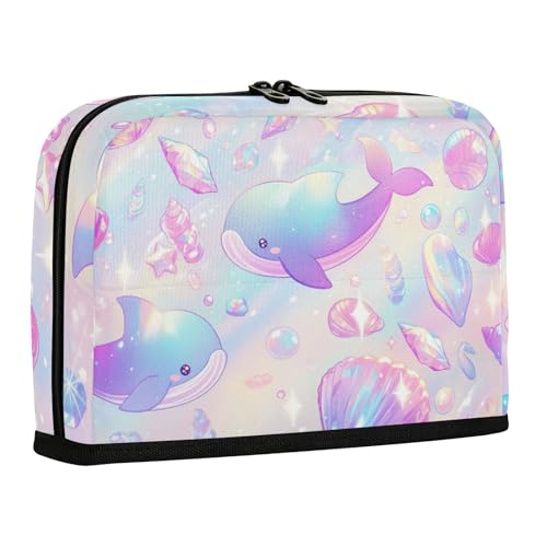 WDdZzyy Stiftebox mit Meerestiermotiv, großes Fassungsvermögen, Make-up-Tasche, Schreibwaren-Tasche für Krankenschwestern, adrette Schulbedarf, Pastellfarben von WDdZzyy