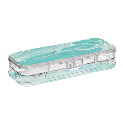 WDdZzyy Stiftebox mit künstlichem Glitzer, Marmorkörnung, Grün, transparent, Doppeldeck, Stiftebox für Schreibwaren, mit Schnappverschluss und Deckel WDdZzyy Stiftebox mit künstlichem Glitzer, Marmorkörnung, Grün, transparent, Doppeldeck, Stiftebox für Schreibwaren, mit Schnappverschluss und Deckel von WDdZzyy