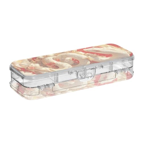 WDdZzyy Stifteetui für Kinder, chinesisches Neujahr, weiße Schlangenblumen, Kunststoff, transparent, 2-lagig, mit Schnappdeckel WDdZzyy Stifteetui für Kinder, chinesisches Neujahr, weiße Schlangenblumen, Kunststoff, transparent, 2-lagig, mit Schnappdeckel von WDdZzyy