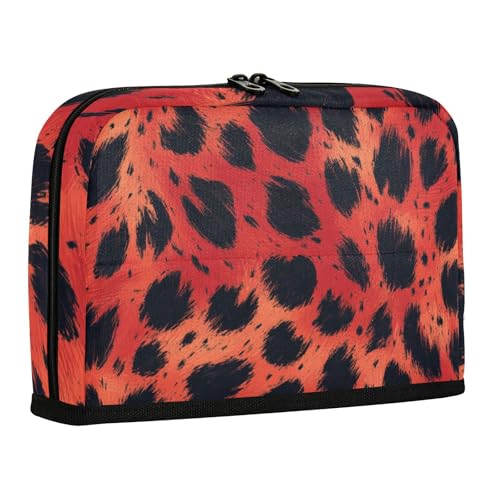 WDdZzyy Stiftehalter mit Tierfell-Aufdruck, großes Fassungsvermögen, Schreibwaren-Tasche für Studenten, Universität, Schwarz von WDdZzyy