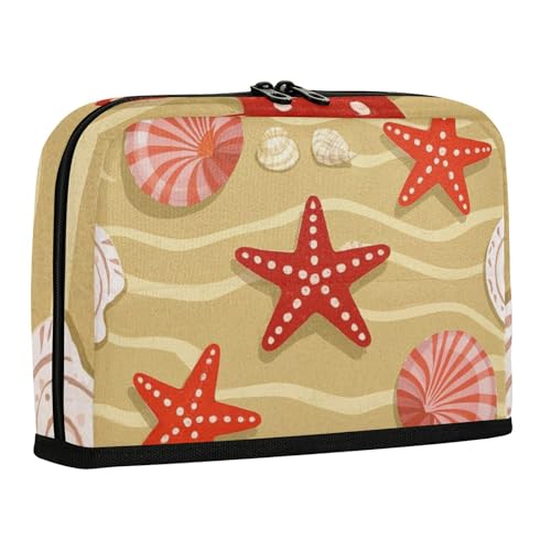 WDdZzyy Summer Beach Shell Seestern Beige Federmäppchen Große Kapazität Stifteetui Tragbare Schreibwarentasche für Studenten Kosmetik von WDdZzyy