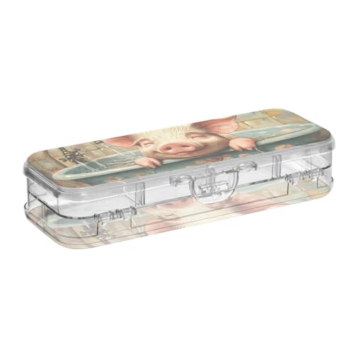 WDdZzyy Sweet Pet Pig Retro-Badewannen-Box, transparent, Doppelstöckige Buntstifte, Behälter für Kinder, mit Schnappverschluss WDdZzyy Sweet Pet Pig Retro-Badewannen-Box, transparent, Doppelstöckige Buntstifte, Behälter für Kinder, mit Schnappverschluss von WDdZzyy