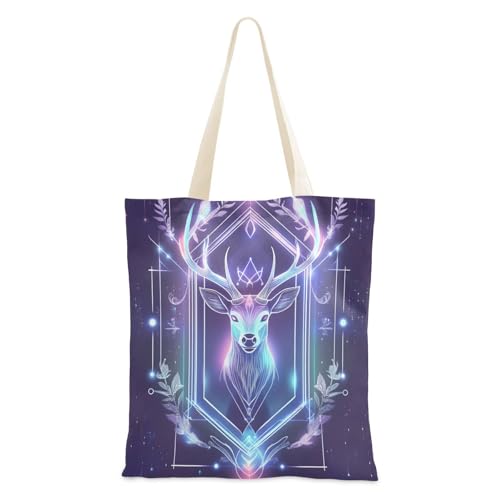 WDdZzyy Tragetasche für Damen, Motiv: Hirsch, Tarot-Design, mit Taschen und Griffen, wiederverwendbar, Segeltuch, Geschenk WDdZzyy Tragetasche für Damen, Motiv: Hirsch, Tarot-Design, mit Taschen und Griffen, wiederverwendbar, Segeltuch, Geschenk von WDdZzyy
