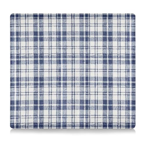 WDdZzyy Vintage Buffalo Plaid Kariert Weiß Blau Premium Leder Auto Registrierung Versicherung & ID Card Holder Perfect Car Essentials Wallet für Ausweis, Führerschein, von WDdZzyy