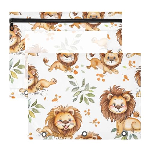 WDdZzyy Weiße Cartoon-Löwen-Ordnertaschen, transparente Aufbewahrungstasche für A4-Papier, Briefe, 2 Stück, Studenten zu Hause WDdZzyy Weiße Cartoon-Löwen-Ordnertaschen, transparente Aufbewahrungstasche für A4-Papier, Briefe, 2 Stück, Studenten zu Hause von WDdZzyy