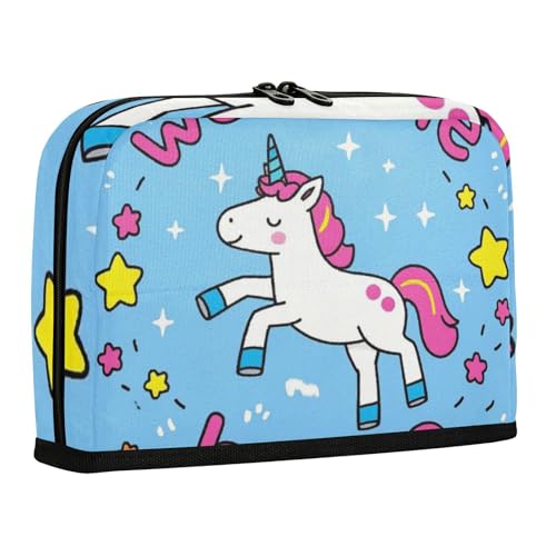 WDdZzyy Welcome Home Federmäppchen mit niedlichem Cartoon-Einhörner, großes Fassungsvermögen, Stifteetui mit Fach, Stiftehalter für Jungen, Schule von WDdZzyy