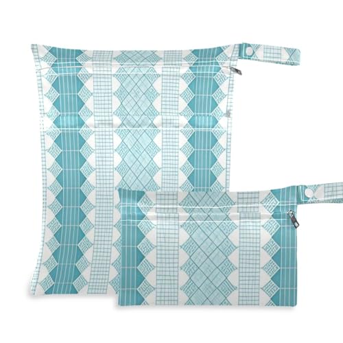 WDdZzyy Wiederverwendbare Badeanzug-Taschen mit Spitze, gestreift, 2 Stück, Reisezubehör für Babys, mit Griffen zum Baden WDdZzyy Wiederverwendbare Badeanzug-Taschen mit Spitze, gestreift, 2 Stück, Reisezubehör für Babys, mit Griffen zum Baden von WDdZzyy