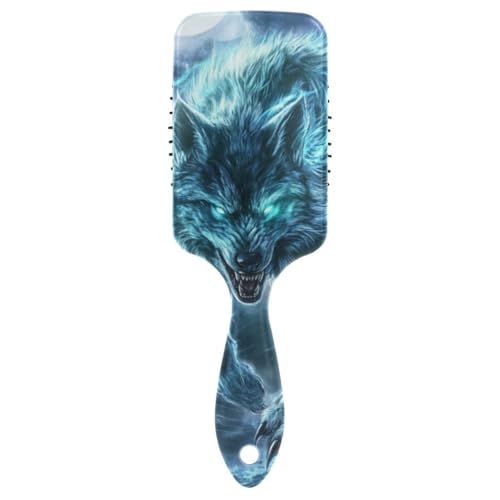Wolf glatte Haarbürsten für schwarze Frauen, Kopfmassagegerät für lockiges Haar mit ergonomischem Griff, Cepillo para pelo rizado von WDdZzyy