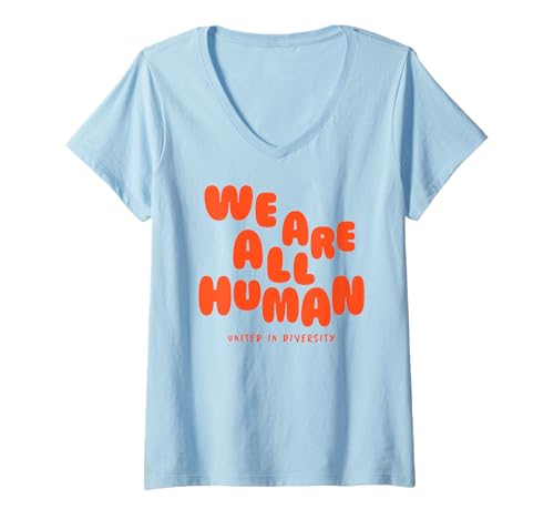 Damen WE ARE ALL HUMAN - United in Diversity - Mensch Vielfalt T-Shirt mit V-Ausschnitt Damen WE ARE ALL HUMAN - United in Diversity - Mensch Vielfalt T-Shirt mit V-Ausschnitt von WE ARE ALL HUMAN X United in Diversity. Diversität