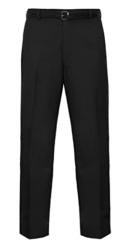 WEAR THE FASHION Herren-Hose, lässig, Business, Arbeit, Büro, Erwachsene, formelle Tasche mit Gürtel, Hose, Schwarz , 32W x 31L von WEAR THE FASHION