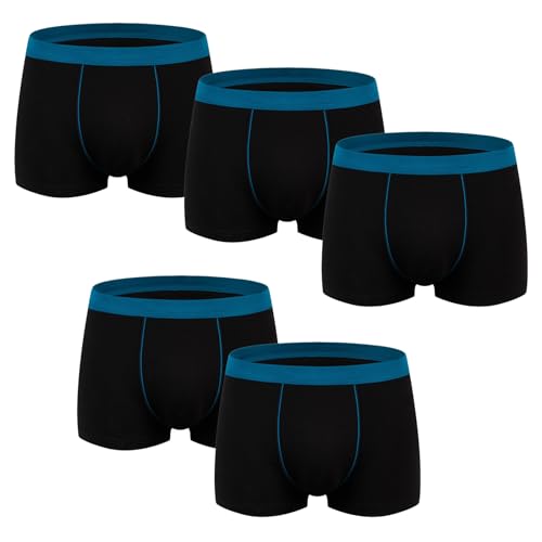 WEASIC Boxershorts Herren Baumwolle Unterhosen männer Herren Unterhosen Boxershorts Baumwolle Unterhose unterwäsche Mens Underwear herrenunterhosen Boxer Shorts for Men (5er-Pack, Schwarz, 3XL) von WEASIC