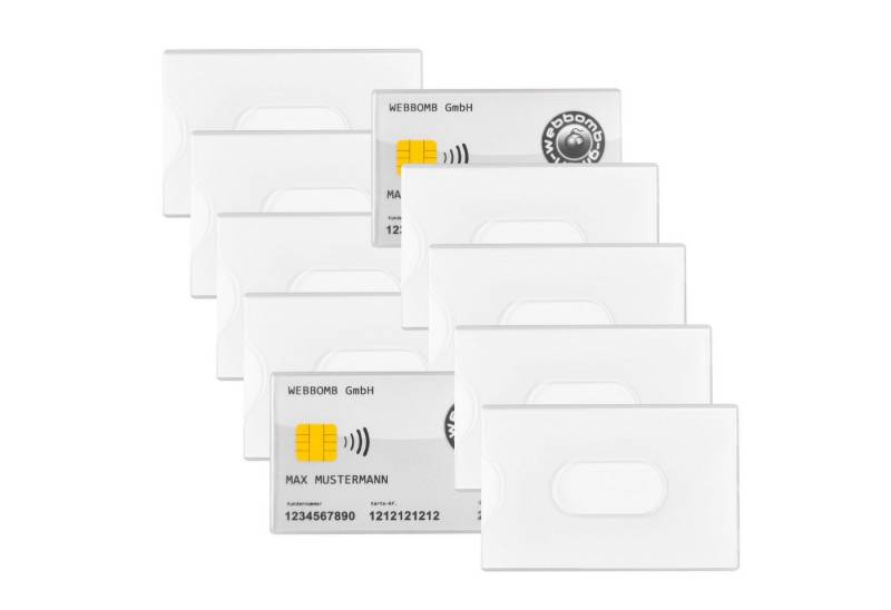 WEBBOMB Schlüsselanhänger Schutzhüllen Kreditkarten EC-Karten Ausweise Geldbörse Kartenhüllen (10-tlg) von WEBBOMB