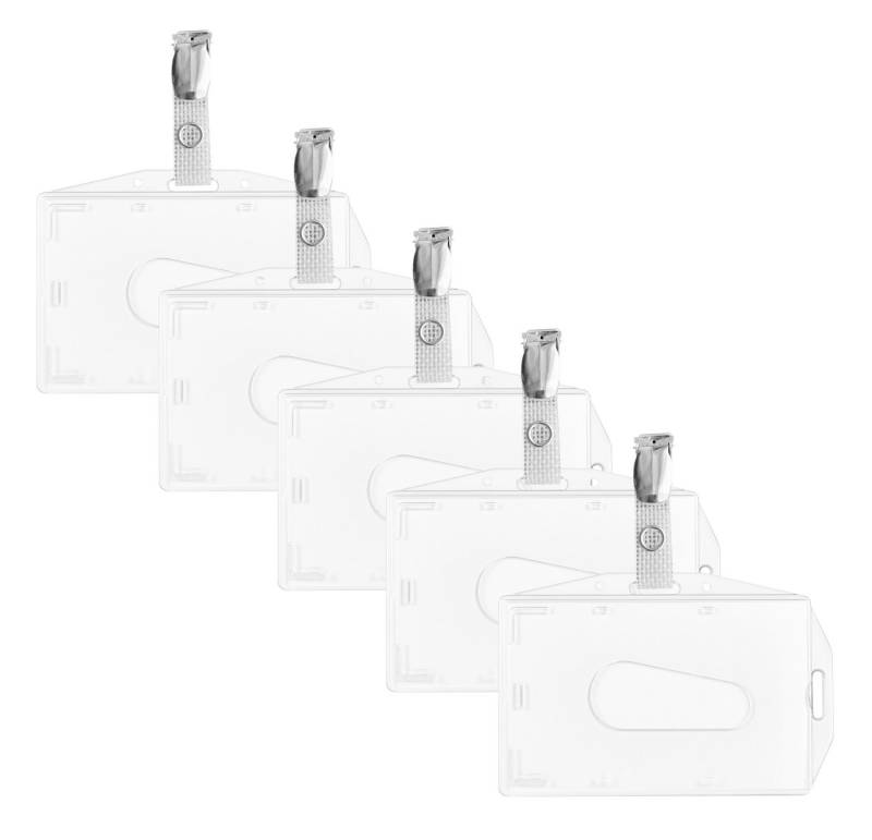WEBBOMB Schlüsselanhänger 5x Ausweishalter Kartenhalter horizontal u vertikal Dual Use + 5x Clip von WEBBOMB