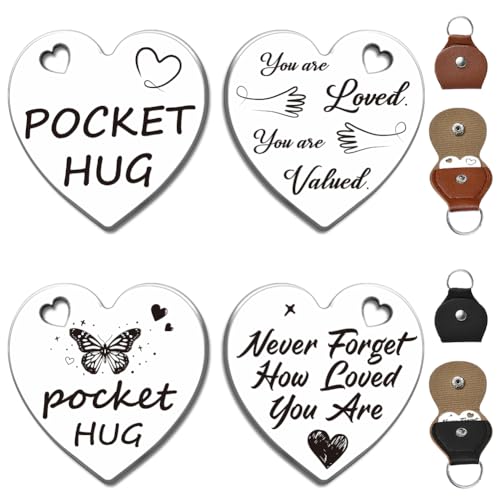 WEBEEDY 2 Stile Taschenumarmungsymbol Geschenk Doppelseitiges Inspirierendes Taschenumarmungssymbol Ermutigung Fernbeziehung Andenken, Herzförmiges Taschen-Umarmungs-Token-Geschenk Für Liebende von WEBEEDY