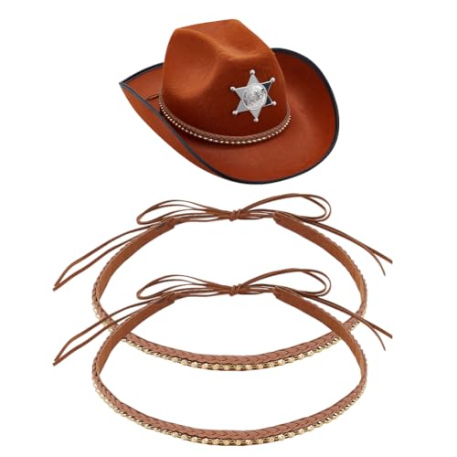WEBEEDY 2 Stücke Western Strohhut-Bänder Verstellbare Cowboyhut-Bänder Western Accessoires Für Männer Frauen Cowgirl Geflochtene Hutband Ersatz Haarbänder Für Strohhut von WEBEEDY