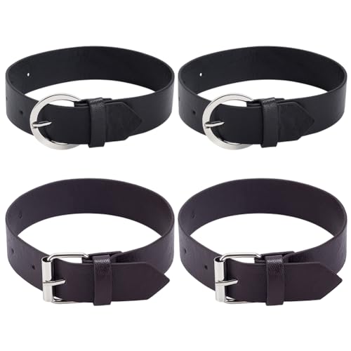 WEBEEDY 4 Stück (2 Paar) Lederarmband-Hemd-Ärmelhalter, Verstellbare Armbänder, Ärmelhalter, rutschfeste Arm-Hemd-Strumpfbänder, Hemd-Ärmel-Clips Für Business-Männer Und Frauen, Lehrer, Barpersonal von WEBEEDY