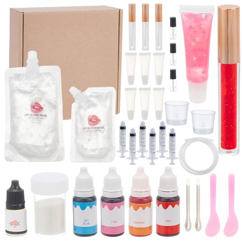 WEBEEDY DIY Lippenglanz Machen Kit 33 Pcs Machen Sie Ihre Eigenen Lipgloss Kit-Moisturizing Lipgloss Base, Rohre, Pigment, Anfänger Lipgloss Herstellung Zubehör Set Frauen Einzigartige Geschenke von WEBEEDY
