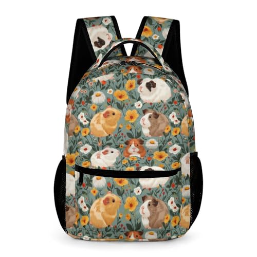 WECECE Rucksack Meerschweinchen Schultasche Für Kinder Von 8 Bis 11 Jahren Schulranzen Mit Niedliches Tierchen 1 Klasse Leichter Reise Outdoor Freizeit von WECECE