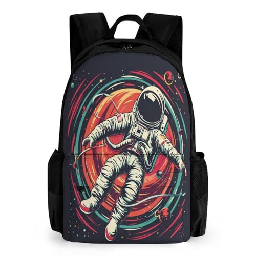 WECECE Rucksack Mit Astronaut Schultasche Für Kinder Von 9 Bis 11 Jahren Schulranzen Weltraummann Mädchen 1-6 Klasse Leichter Reise Outdoor Freizeit Geschenke Zur Schulzeit von WECECE
