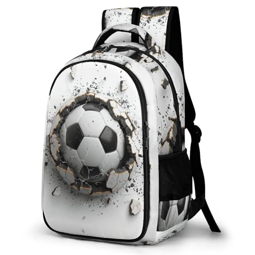 WCEECE Schulrucksack Mit FußBall Schulranzen Jungen 1. Klasse 3D Kinderrucksack Leichter Reise Geschenke Für Die Schule Schulsaison-Zubehör Outdoor von WCEECE