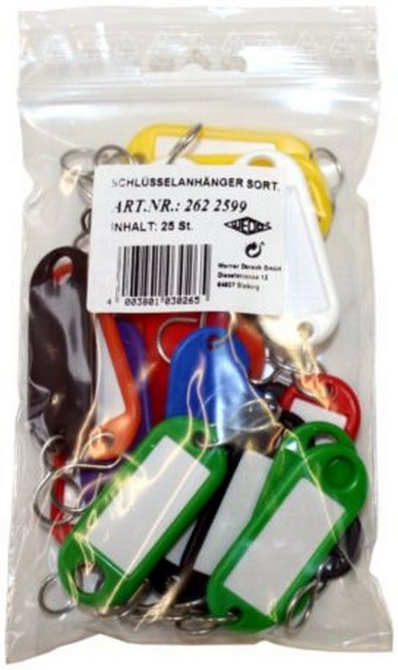 WEDO Schlüsselanhänger Schlüsselanhänger mit S-Haken VE=25 Stück farbig sortiert von WEDO