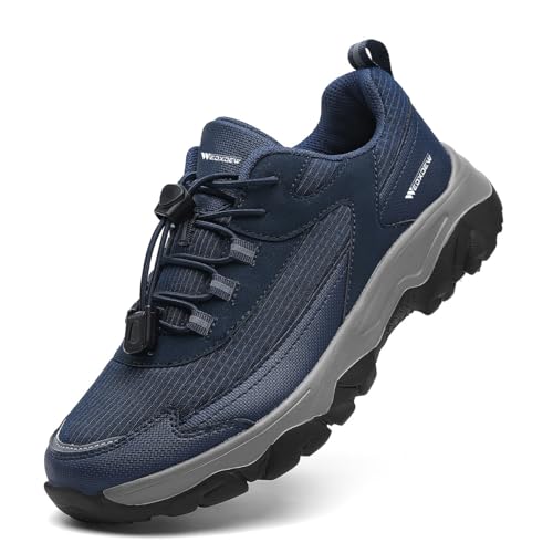Diabetiker Schuhe Herren Extra Weit Breite Füße Verbandsschuhe Geräumiges Innenleben Sneaker für mit Hohem Spann(Blue,39 EU) von WEDXDEW