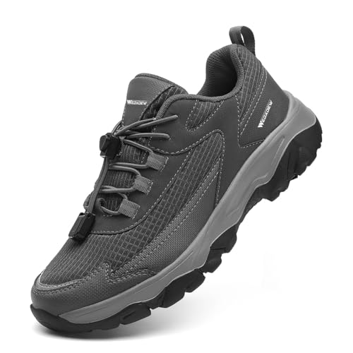 Diabetiker Schuhe Herren Extra Weit Breite Füße Verbandsschuhe Geräumiges Innenleben Sneaker für mit Hohem Spann(Gray,40 EU) von WEDXDEW