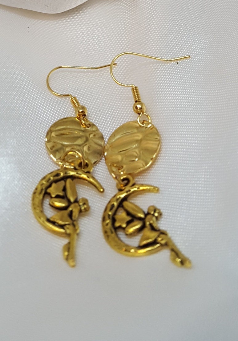 Gold Fee Ohrringe, Handgemachte Hypoallergene Ohrringe von WEEDsByRose