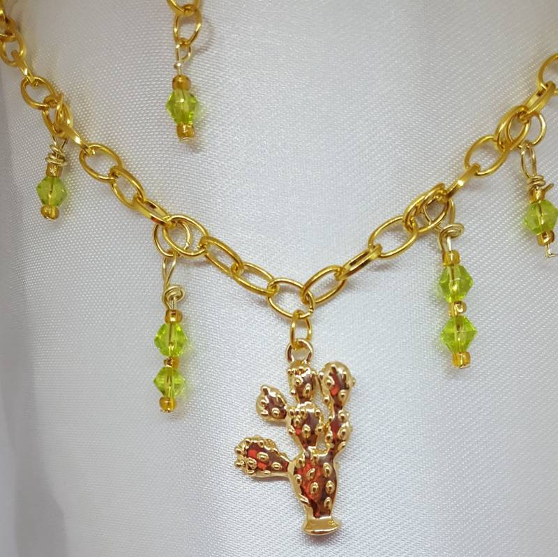 Kaktus Fußkettchen, Kaktus-Knöchel-Armband von WEEDsByRose