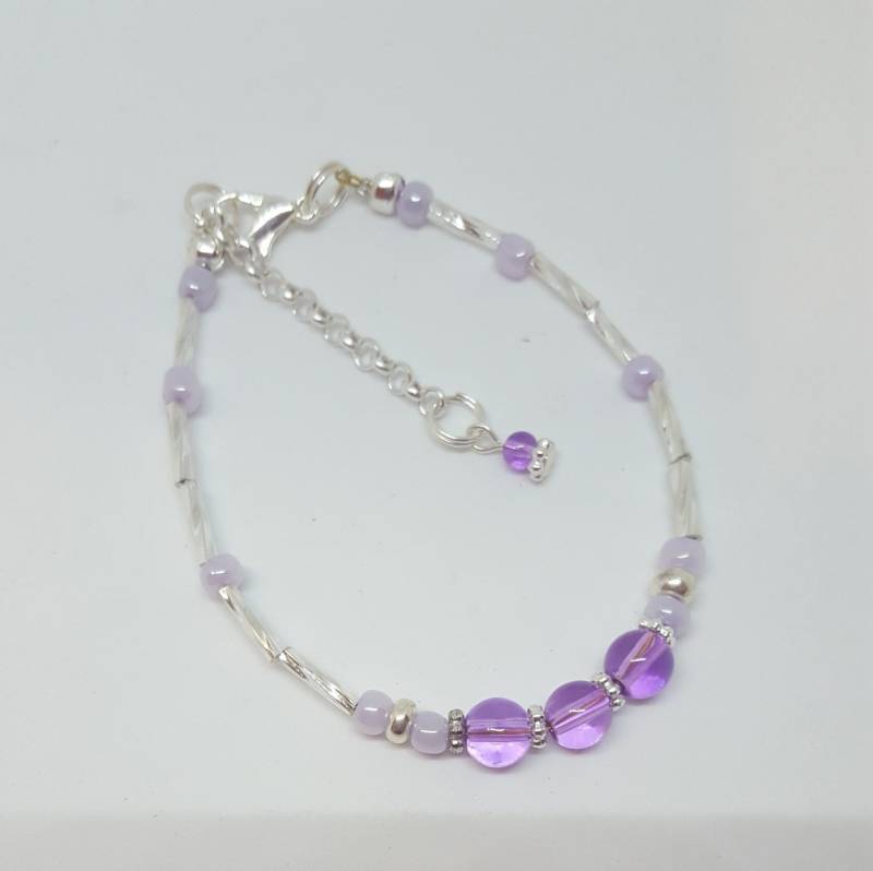 Lila Perlen Armband von WEEDsByRose