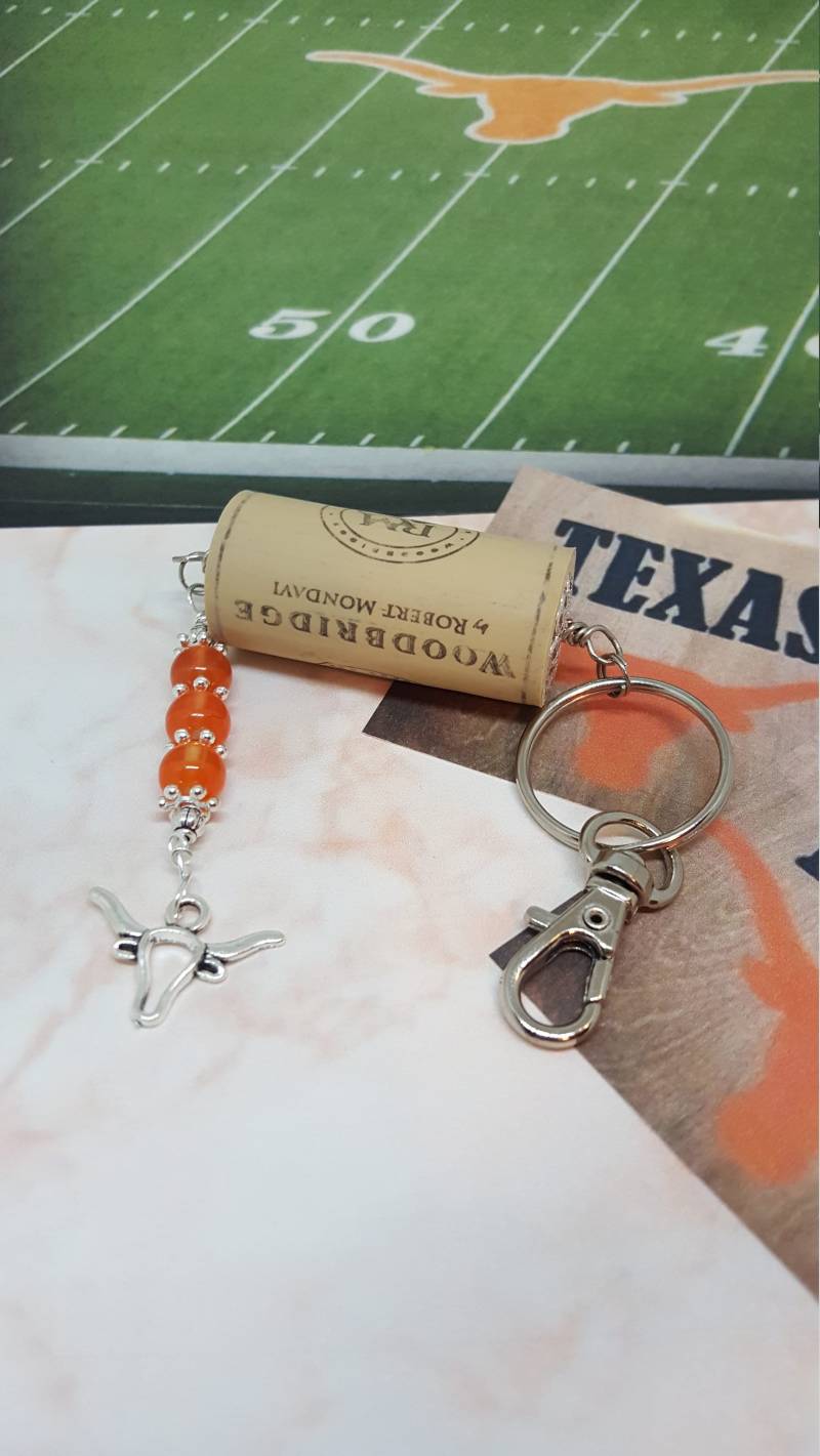 Longhorn Kork Schlüsselanhänger Geldbörse Clip, Sport Fan Geschenk von WEEDsByRose