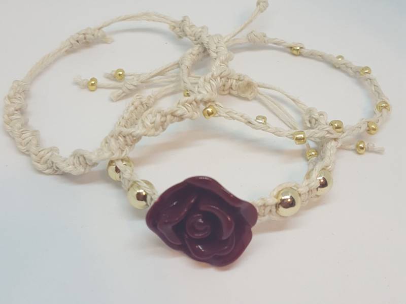 Makramee Armband, Rose von WEEDsByRose